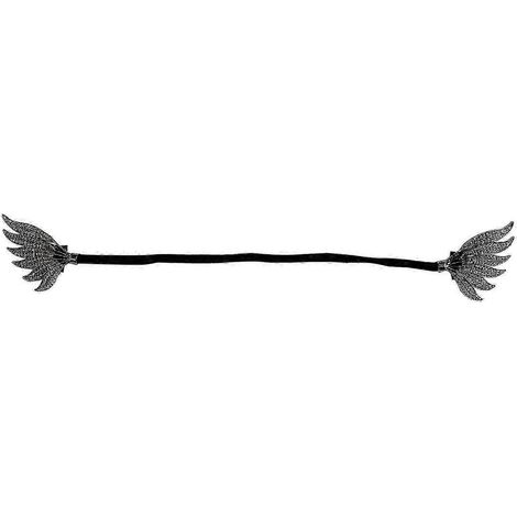 Pince à cheveux ornée d'ailes et de strass, élégante et antidérapante, idéale pour les cheveux fins et délicats.-Black (1/5)