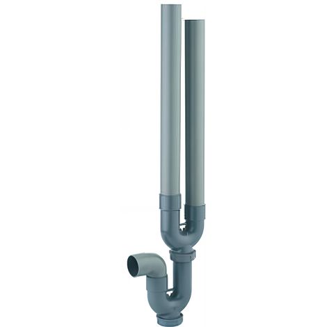 Siphon double entrée machine à laver, PVC, Øint. 35mm, sortie horizontale Ø40mm (1/3)
