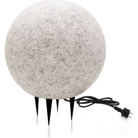 Lampe boule jardin grise marbre Ø28 E27 IP65 Kobi (1/5)