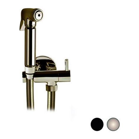 Set idroscopino composto da: Idroscopino, flessibile conico da 120 cm metallizzato in PVC, Rubinetto ad angolo con vitone ceramico e supporto in ottone.(DianFlex) Misura: Nero Opaco
