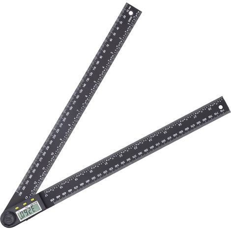 Rapporteur numérique LCD 0-360° avec règle angulaire électronique 0-300mm, affichage digital et alimentation par pile (1/5)