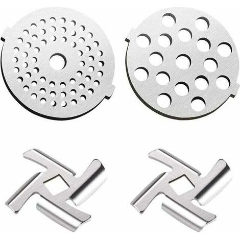 Kit di ricambio per tritacarne elettrico, 2 lame per tritacarne, 2 dischi per macinare (5 e 7 pollici). (1/4)