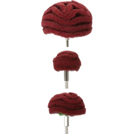 Brosse de Polissage Champignon Rouge 3 Pièces 6 Mm Tête de Ponçage en Tampon Abrasif, pour Métal et Bijoux, Accès aux Zones Difficiles (1/5)