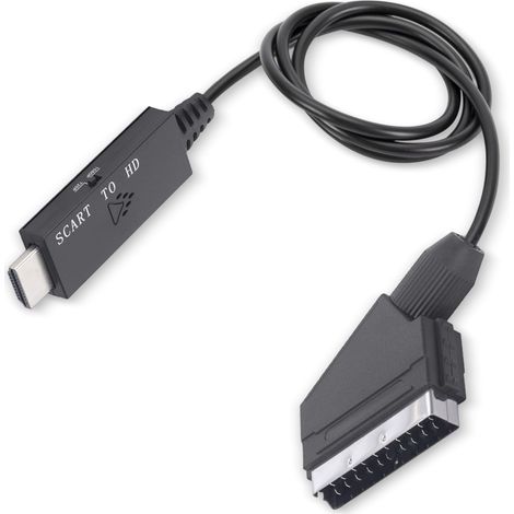 Adaptateur Convertisseur Péritel vers HDMI 1080P, Câble Adaptateur Péritel vers HDMI pour Magnétoscope VHS, Enregistreurs DVD, Câbles HD 1080P 720P, Micro USB, Alimentation DC5V (1/5)