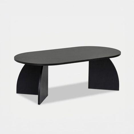Moderner Wohnzimmer-Beistelltisch aus Holz 120x60 Melina - Schwarz (1/5)