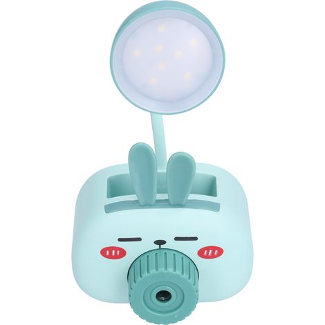 Lampe de bureau pliable LED avec rangement stylos et taille-crayons, design animal cartoon pour maison ou bureau
