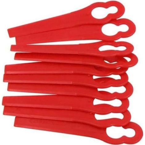 Pack of 100 Plastic Blades for Bosch Einhell Grass Trimmers Red (1/4)