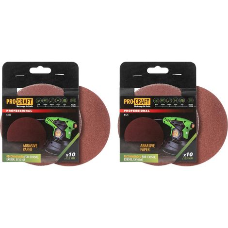Papel de lija Procraft K125.150 con velcro, 125 mm, P150, 20 unidades, para lijadoras excéntricas (1/2)