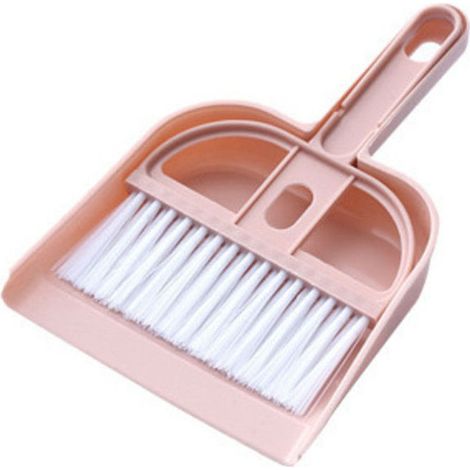 (Rose)Petit balai et pelle à poussière pour la maison Mini pelles à poussière avec ensemble de brosse (1/4)