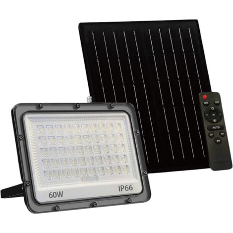 Faro LED da esterno con pannello Solare IP66 con Telecomando Luce Regolabile fredda calda naturale 3000K/4000K/6500K Sensore Crepuscolare 60W 120W 180W 240W 300W - Watt: 60W