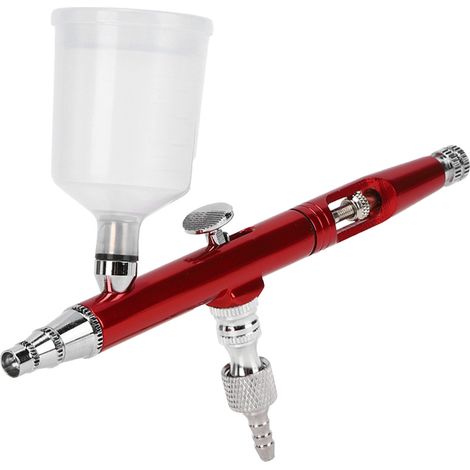 Kit d'impression pneumatique fait main AR131 Art Aérographe et pistolet à peinture (Rouge)