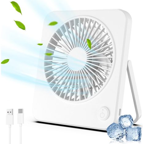 Leiser Mini-USB-Ventilator mit 3 Geschwindigkeiten, Tischventilator, USB-Tischventilator, Ventilator für Büro, Zuhause oder Schlafzimmer, weiß, USB-betrieben, keine Batterien