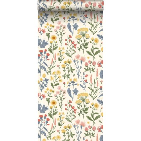 papier peint fleurs des champs blanc cassé et multicolore - Sanders & Sanders (1/5)
