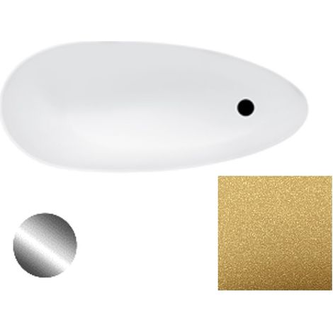 Baignoire îlot doré Glam avec bonde dorée KEYA 165x70 (1/2)
