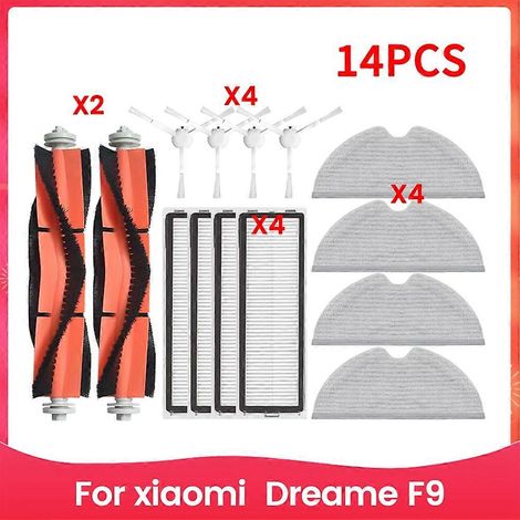 Filtre pour aspirateur brosse pour aspirateur Filtre de brosse pour aspirateur filtre de avec Xiaomi Mijia 1C 1T Mi Dreame F9 Robot Aspirateur Serpillière HEPA Filtre Main Side Brosse Serpillière Clot (1/5)