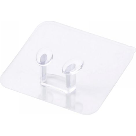 Crochet Adhésif Transparent - Sans Clou Ni Perceuse - Pour Salle De Bain Cuisine Plafond - 6 x 6 x 2 cm - 1 Pièce (1/5)