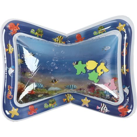 Tapis d'eau bébé gonflable étanche PVC, temps sur le ventre, jeu d'eau portable, style fond marin, pour nourrisson et tout-petit (1/5)