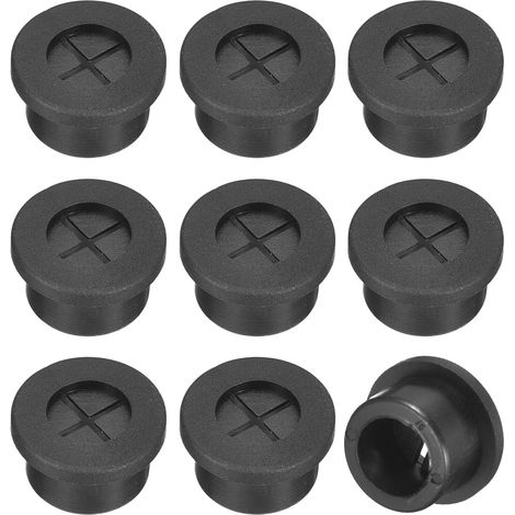 12 Pcs Passe-Câble pour Cordon, 16mm Passe-Câble de Bureau en Caoutchouc Flexible Grommets de Fil Cache-Trou pour Bureau Organisateur de Câbles d'Ordinateur, Noir (1/5)