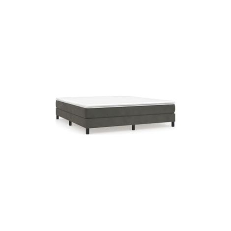 Sommier à lattes de lit et matelas Gris foncé 160x200 Velours (1/5)