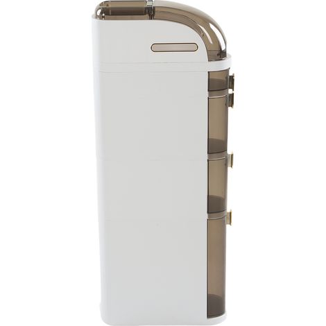 Meuble de rangement au sol pour salle de bain, meuble de rangement étroit avec tiroirs et roulettes pour cuisine, petits compartiments D (1/5)