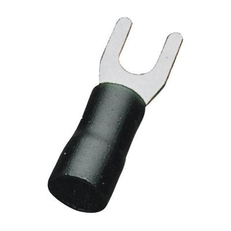 TERMINALE A FORCELLA A STRINGERE - NERO X CAVO MMQ 1,5/2,5 FORO MM 6,3 CF=PZ 20- 12 confezioni