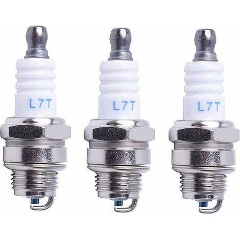 Bougie d'allumage L7T Tronçonneuse Tondeuse à gazon Petit Moteur Accessoire Pièces Compatible avec STIHL Hus-qvarna Rep NGK BPMR7A 4626 Equivalence RCJ6Y Champion Bosch WSR6F,Pack de 3 (1/5)