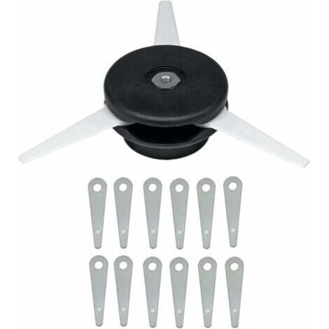 Tête de débroussailleuse de rechange et 12 lames de rechange avec 12 lames en nylon et tête de coupe (1/5)