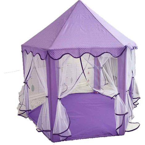 1 tente hexagonale en tulle, maison de jeux pour enfants 4-6 ans, château de princesse, décoration intérieure bébé (1/5)