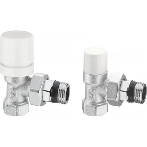Arteclima - Valvola Termostatizzabile E Detentore A Squadra Da 1/2" Attacco Ferro - Colore: Cromo - Art. 30212St+21012St