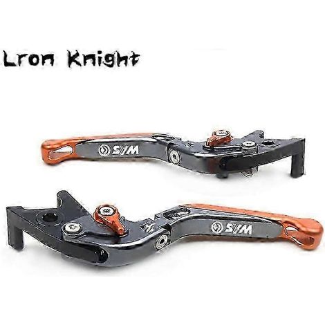 Compatible avec les motos Sym T2 T3 Sb300 Wolf250 T2/t3 Sb 300 Wolf 250 : levier de frein et d'embrayage CNC réglable, pliable et extensible avec logo (G) (1/5)