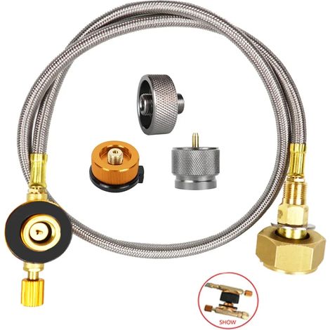 Adaptateur de remplissage de gaz pour réchaud de camping, adaptateur de remplissage de bouteille de gaz pour extérieur, connecteur pour réservoir de gaz, accessoires pour réchaud de camping, réchauds (1/4)