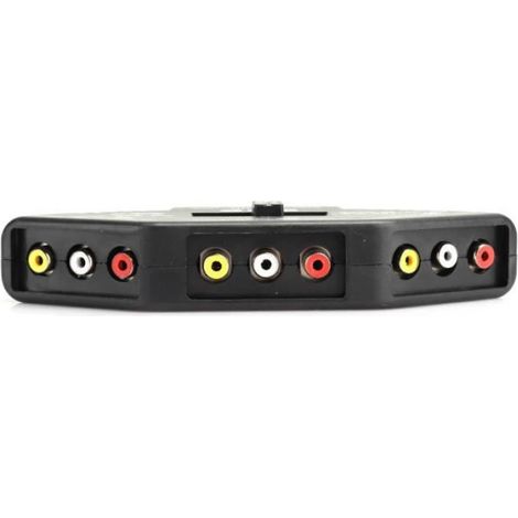 Repartiteur RCA - 3 Entrees AV 1 Sortie - Pour DVD TV Satellite Console Jeu - Noir (1/4)