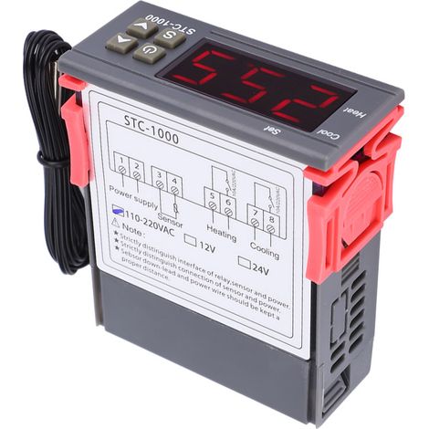 Digitaler Temperaturregler STC-1000 mit zwei Relaisausgängen und NTC-Sensor (110 V - 220 V AC) (1/5)
