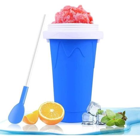 Gobelet à presser - ZGEER - Frozen Magic Squeeze - 300ml - Bleu - 2 en 1 avec paille et cuillère (1/4)