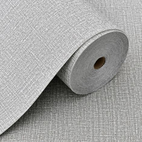 Papel pintado de espuma 3D, impermeable, apto para la decoración de paredes en el salón o el dormitorio, color gris, 1 rollo (10 m de largo, 50 cm de ancho). (1/5)