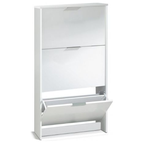 Scarpiera - Mobile Portascarpe Bianco Lucido 22x60x113h cm (1/6)