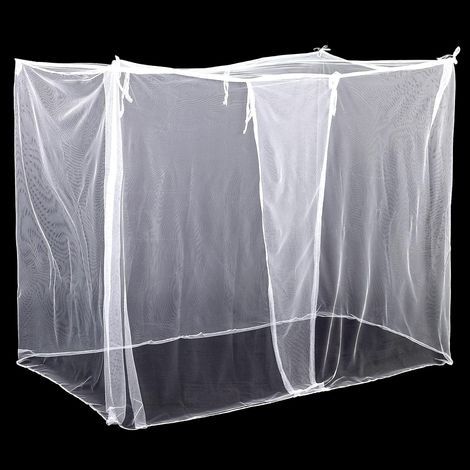 Moskitonetz für Einzelbett, quadratisches Moskitonetz, 4 Eck-Moskitonetze, dekorativer Betthimmel, atmungsaktiver Betthimmel für Schlafzimmer und Innenhof (1/5)