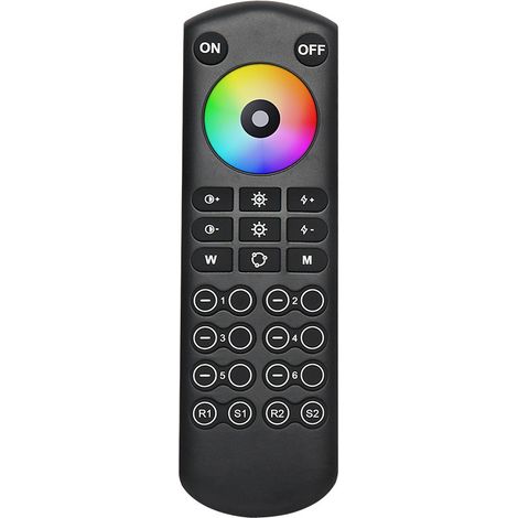 RC06RF 2.4G 6-zone remote control with storage function, black and white.