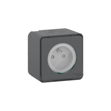 Schneider Electric – Prise courant 2P+T – MUR35031 – saillie – IP55 – IK08 – connexion automatique – pour chantiers humides (1/10)