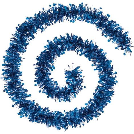 Guirlande de Noël large 10 cm avec étoiles Laser Bleu Acier Longueur 2 mètres - Feeric Christmas