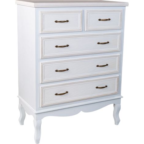 Cómoda de madera blanca 80x40x105 (1/5)