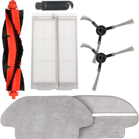 EXTRALINK Juego de Accesorios Compatible con Xiaomi Viomi V2/V2Pro y V3/V3Pro - 1x Cepillo Principal, 2X Cepillos Laterales, 1x Filtro, 2X Mopa - Accesorios para Xiaomi, Montaje fácil y rápido