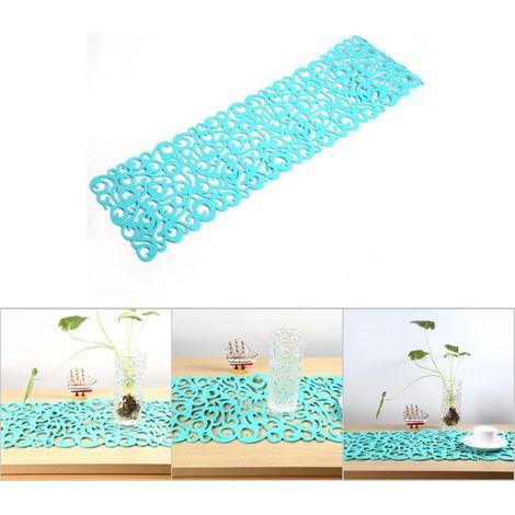 Nappe rectangulaire en feutre, chemin de Table, sets de table, décoration de maison (vert clair) (1/5)