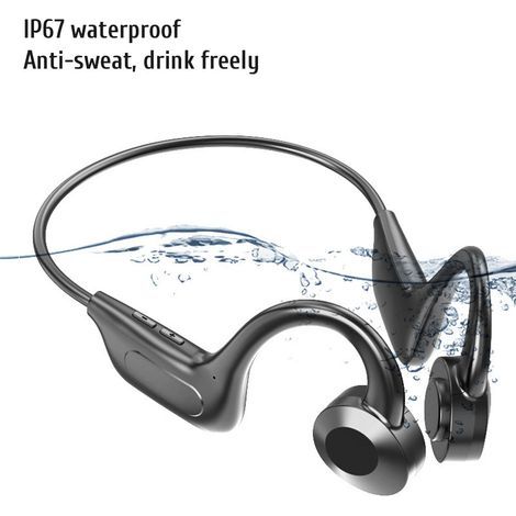 Casque Sport Bluetooth 5.3 à Conduction Osseuse, Oreille Ouverte avec Fente pour Carte, Idéal pour Course à Pied, Vélo et Randonnée (1/5)