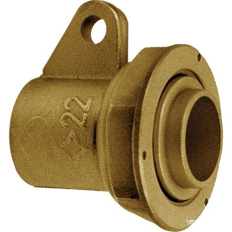 Raccord gaz avec patte fixation 2 pièces droit à joint plat à braser cuivre Filetage 6/20 - Ø22