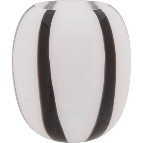 Vase Déco en Verre "Piero" 20cm Noir & Blanc
