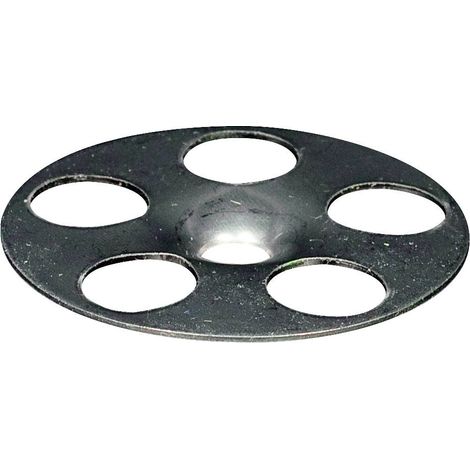 Fischer – Disque de serrage pour isolant 36 mm – Acier galvanisé – Pour vis 5 mm – Lot de 100 pièces – Fixation panneaux isolants