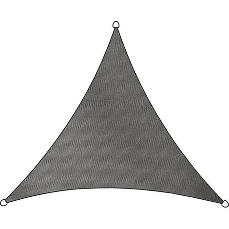 Voile d'ombrage triangulaire Livn Como en polyester anthracite de 5 m - Protection UV 100 % - Épaisseur du tissu : 160 g/m² - Cordon de fixation et anneaux de montage en acier inoxydable de 5 mm d'épa (1/5)
