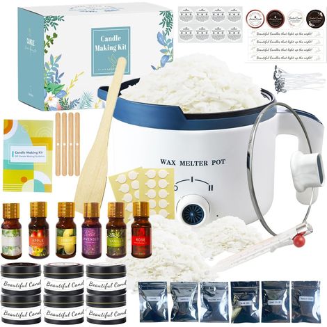 Kit de fabrication de bougies de soja avec fondeur de cire électrique (1/5)