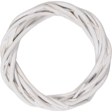 Couronne Décorative en Rotin Blanc pour Décoration Murale et de Table Ø 10 x 2 cm - PANGIVO (1/2)